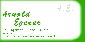 arnold egerer business card